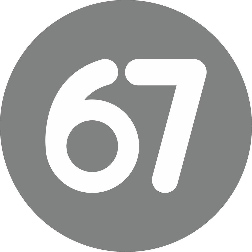 Sixty seven Glyph Multi Circle Icon vector
