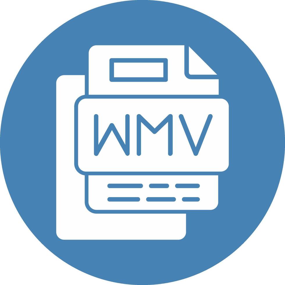 Wmv File Glyph Multi Circle Icon vector