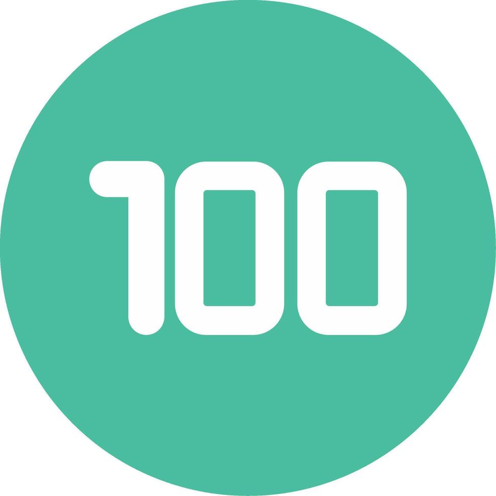 One hundred Glyph Multi Circle Icon vector
