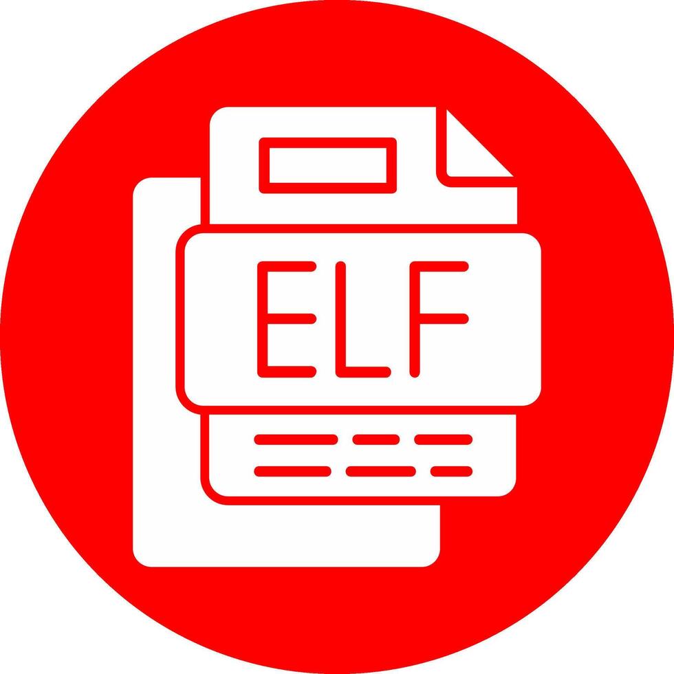 ELF File Glyph Multi Circle Icon vector