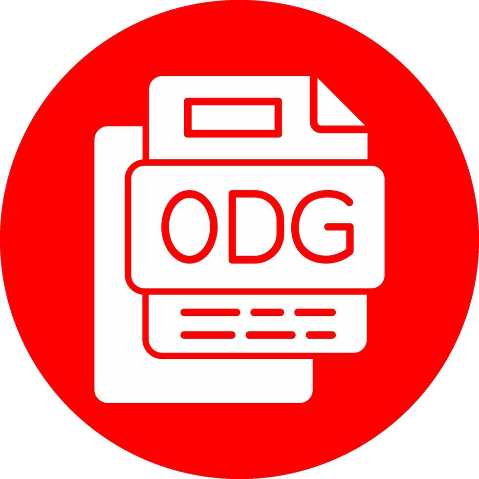Odg File Glyph Multi Circle Icon vector