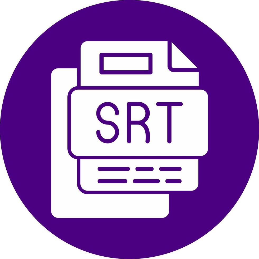 SRT File Glyph Multi Circle Icon vector