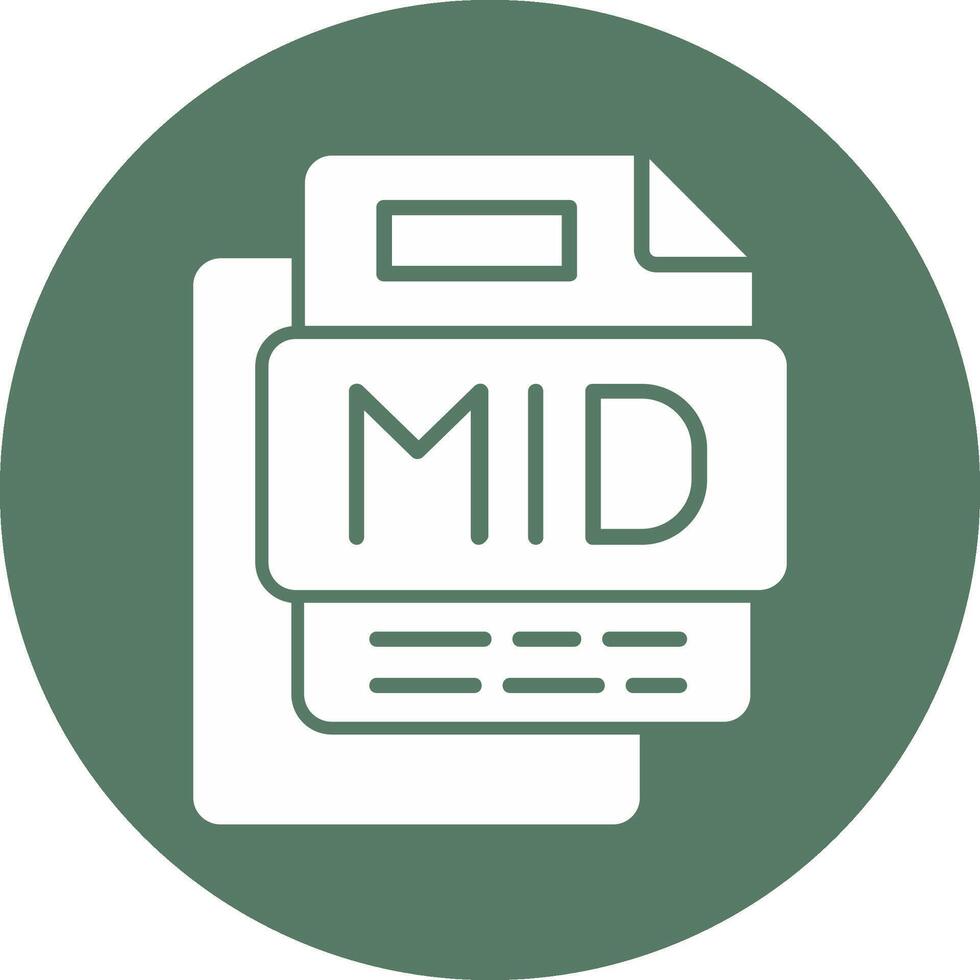MID File Glyph Multi Circle Icon vector