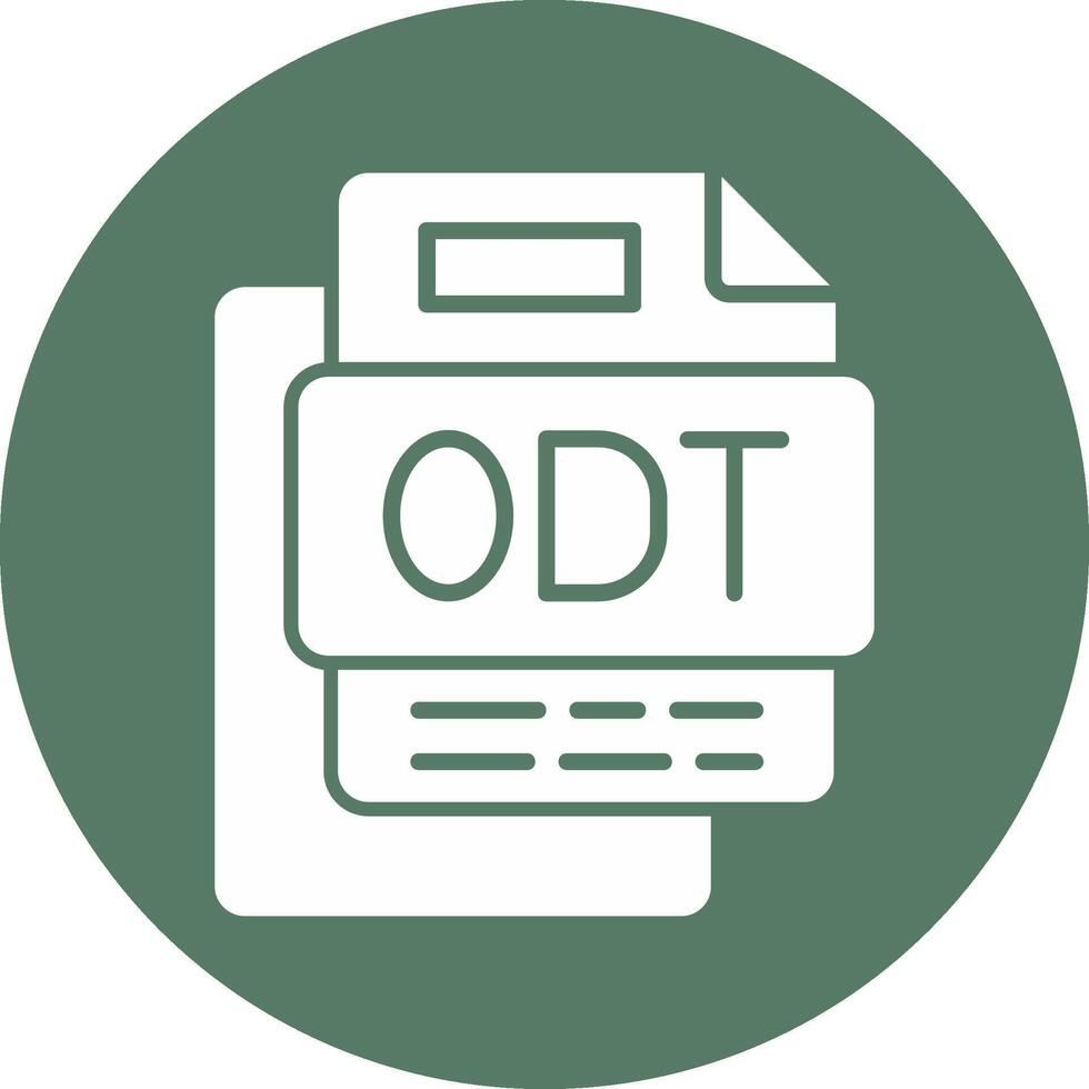 ODT File Glyph Multi Circle Icon vector