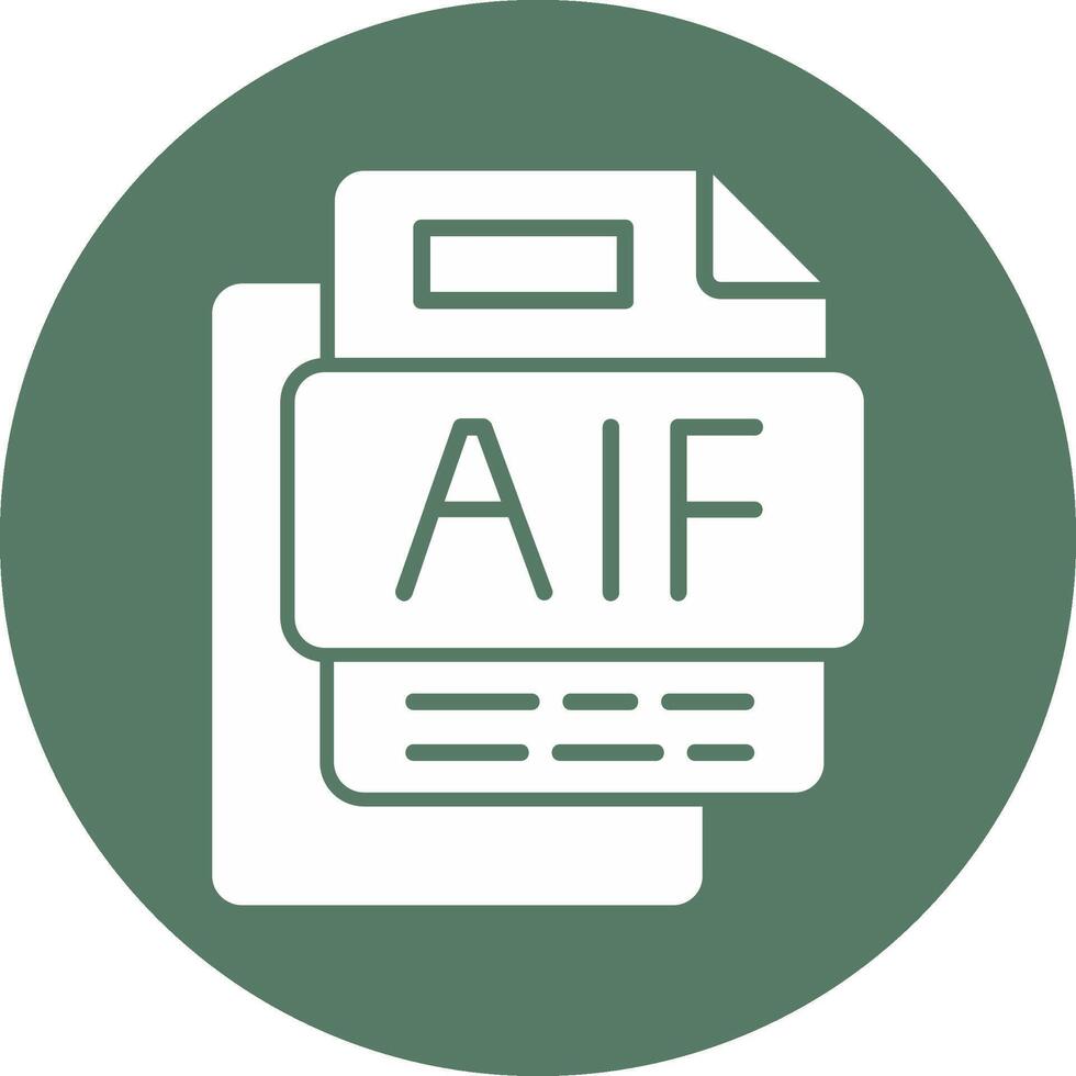 AIF File Glyph Multi Circle Icon vector