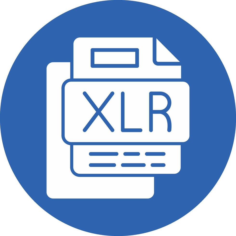 XLR File Glyph Multi Circle Icon vector