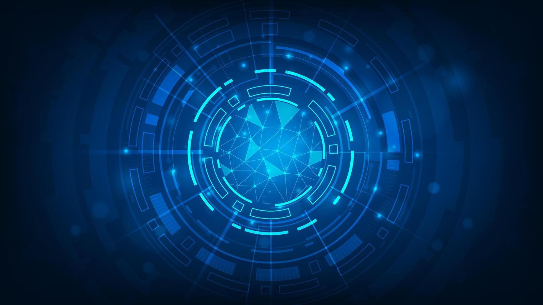 Digital hud ring technology adstract blue light background. vector