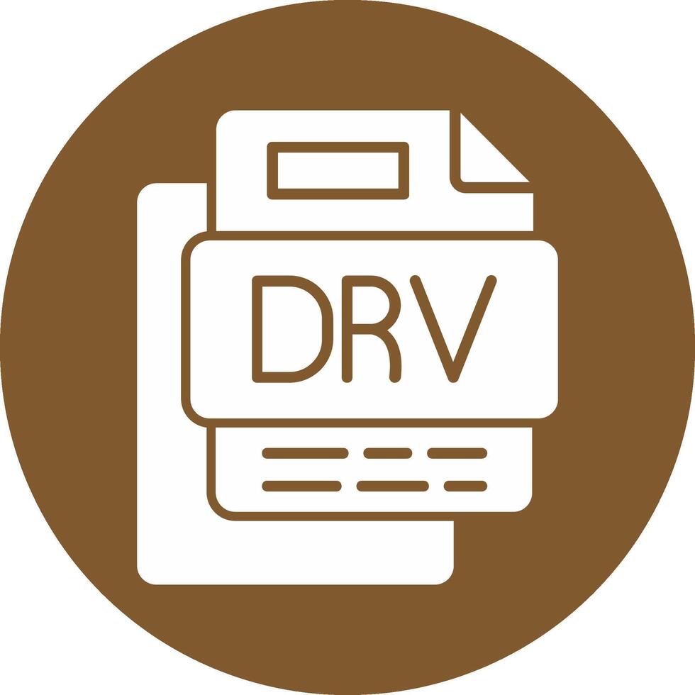DRV File Glyph Multi Circle Icon vector
