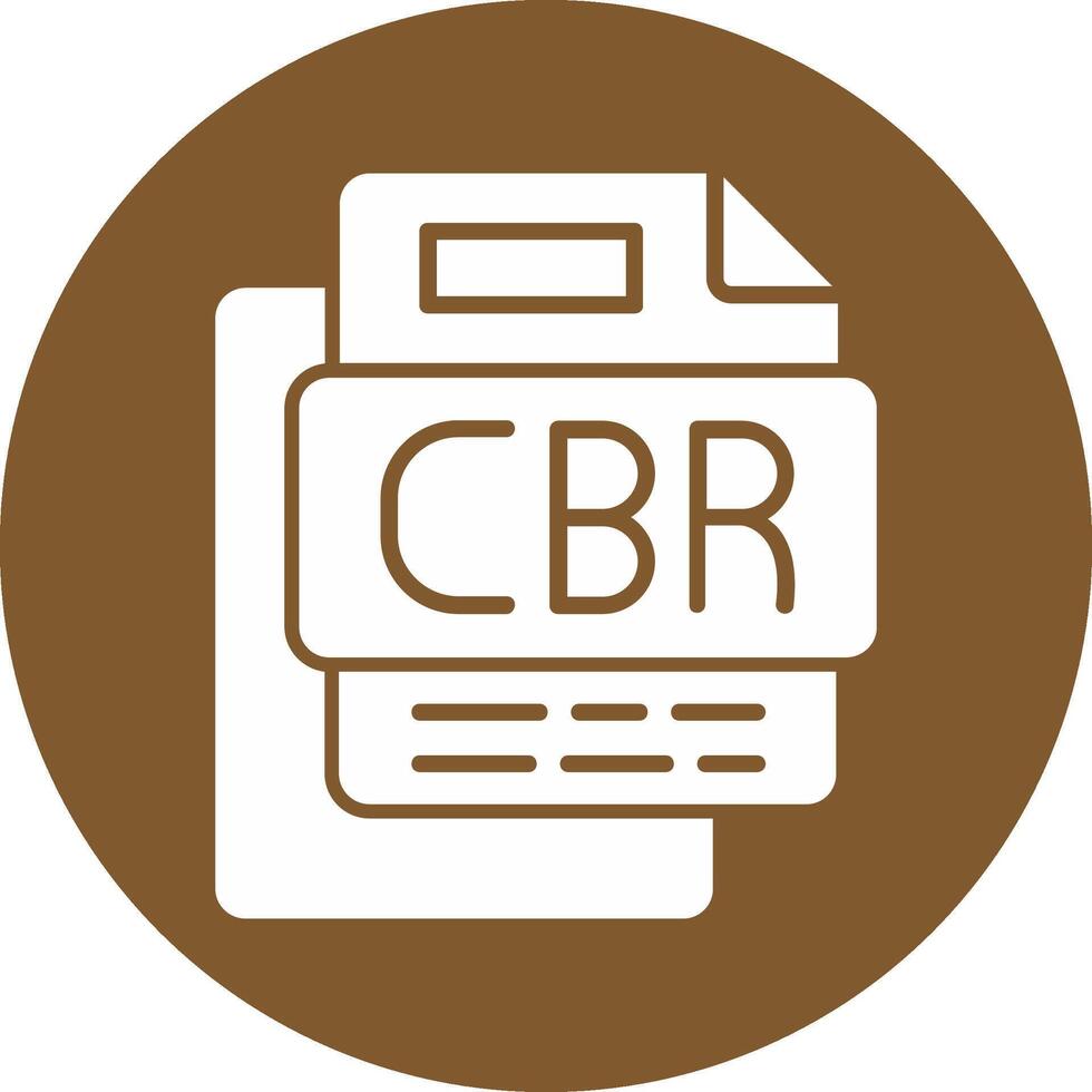 Cbr File Glyph Multi Circle Icon vector