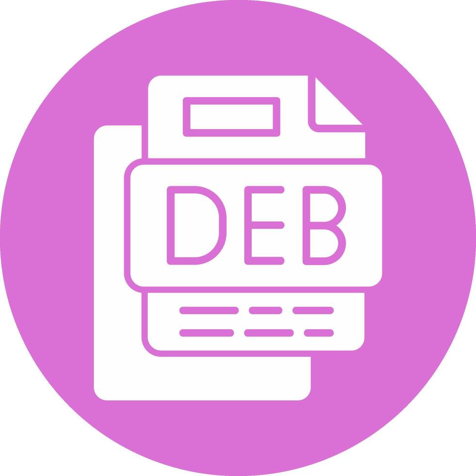 Deb File Glyph Multi Circle Icon vector