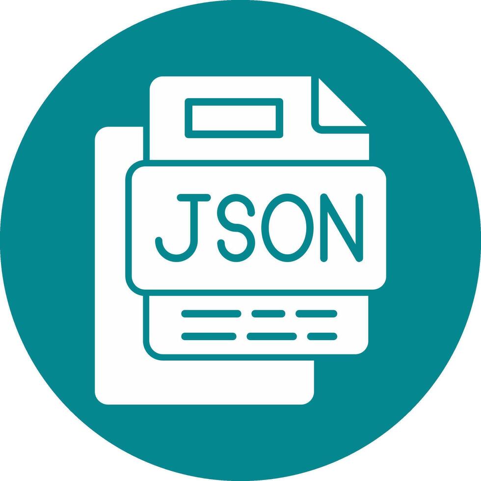 Json File Glyph Multi Circle Icon vector