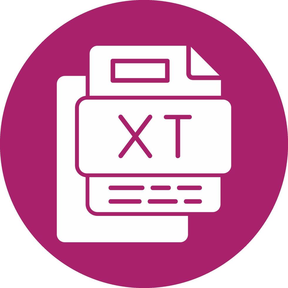 Xt File Glyph Multi Circle Icon vector