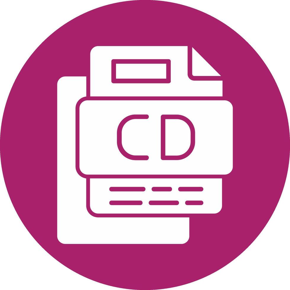 Cd File Glyph Multi Circle Icon vector