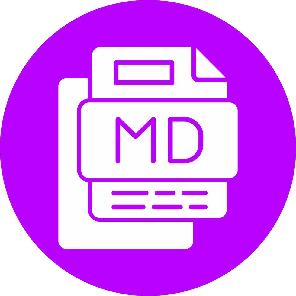Md File Glyph Multi Circle Icon vector