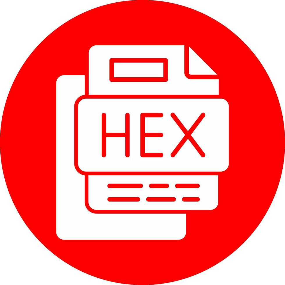Hex File Glyph Multi Circle Icon vector