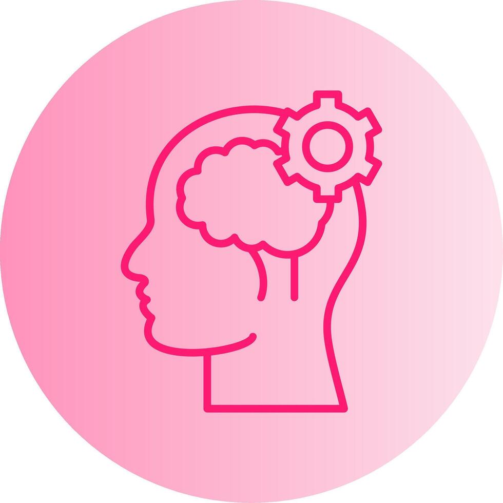 Cognitive Function Gradient Circle Icon vector