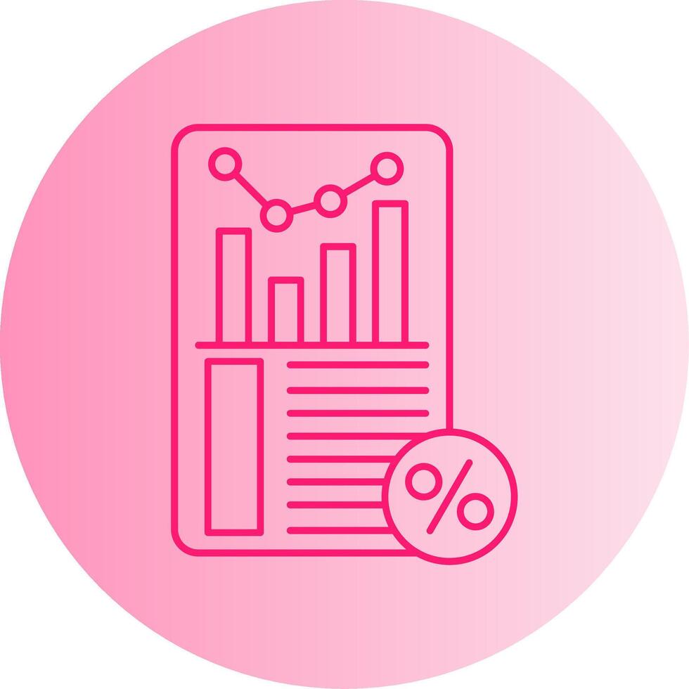 Sales Report Gradient Circle Icon vector