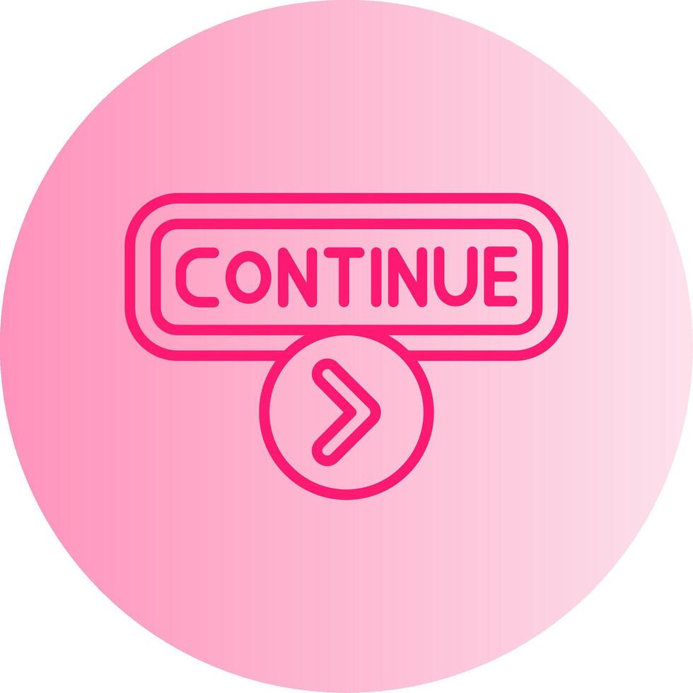 Continue Gradient Circle Icon vector