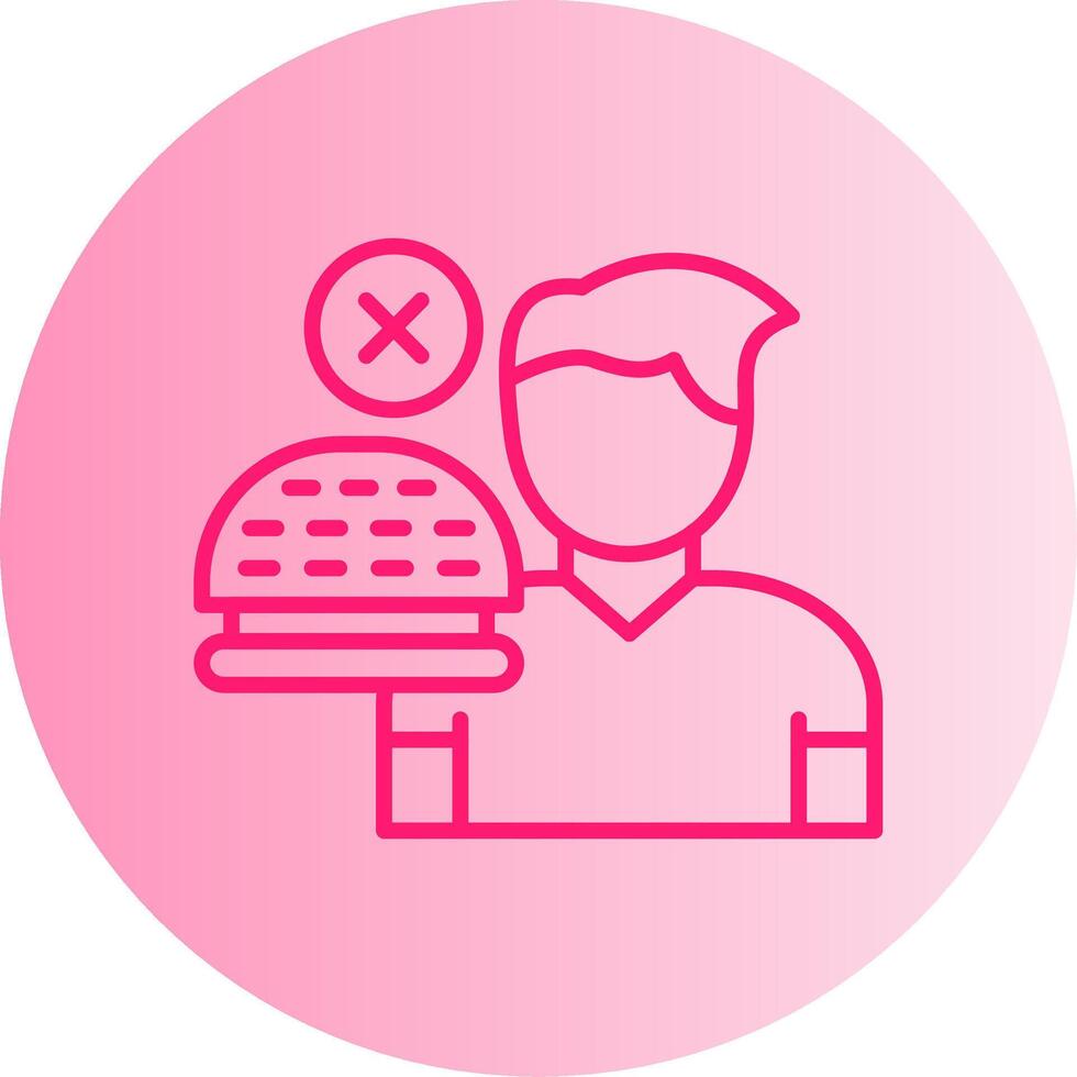 No Appetite Gradient Circle Icon vector