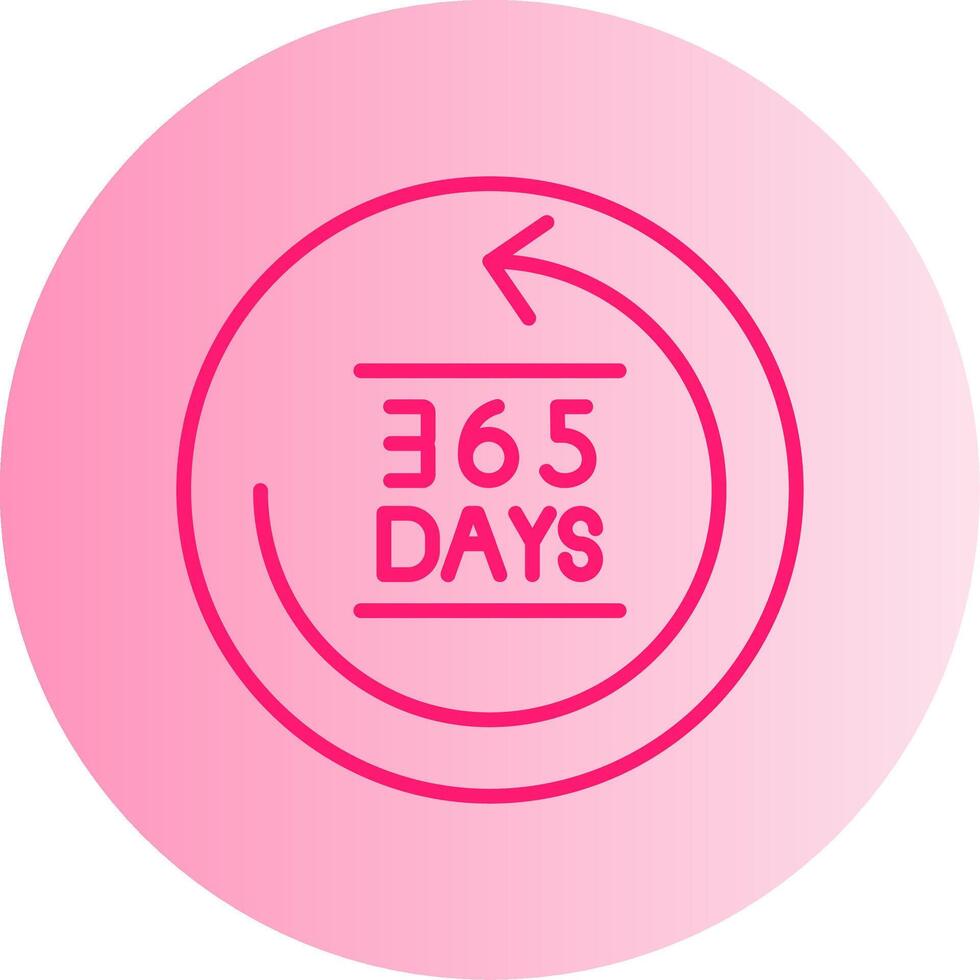 365 Days Gradient Circle Icon vector