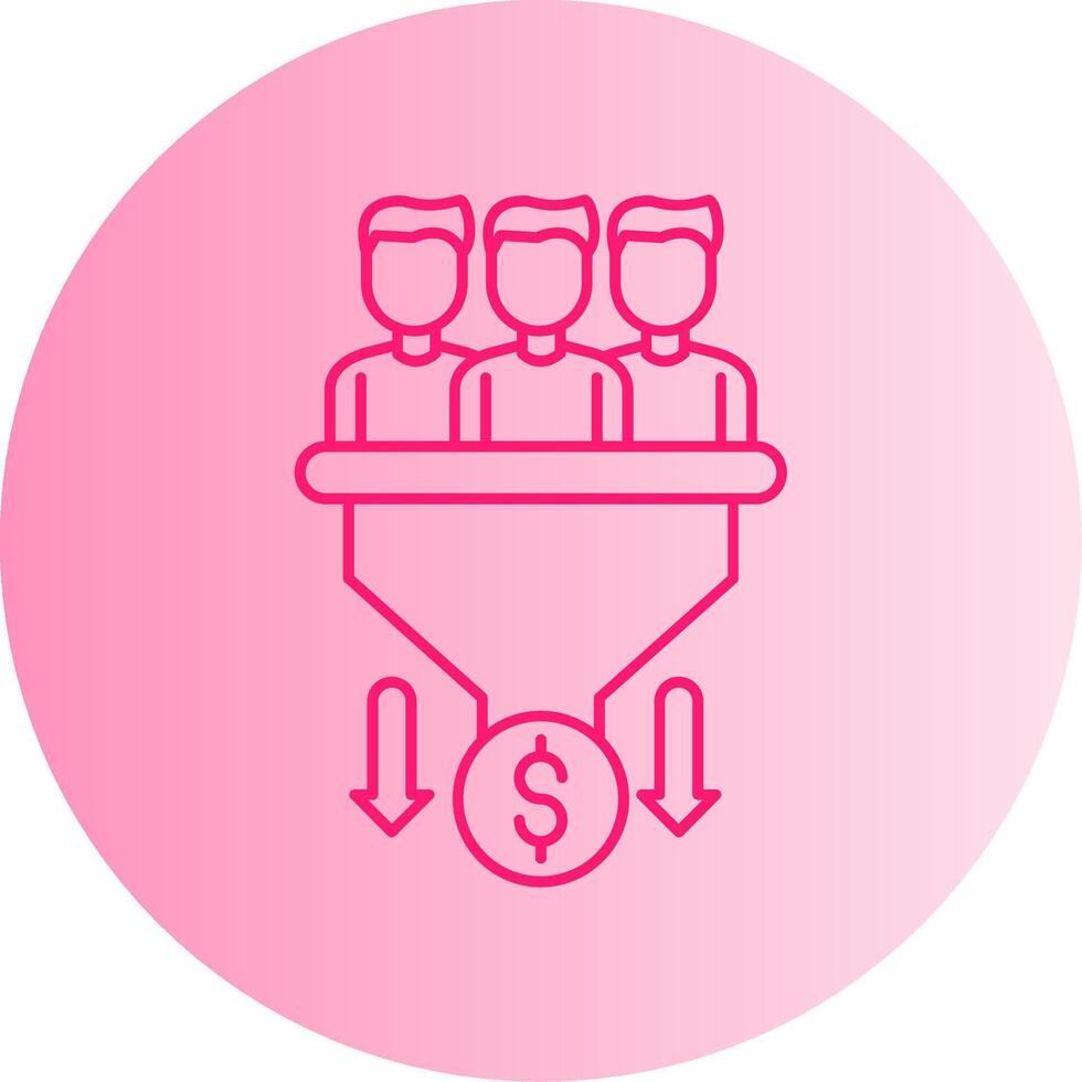 Sales PipeGradient Circle Gradient Circle Icon vector