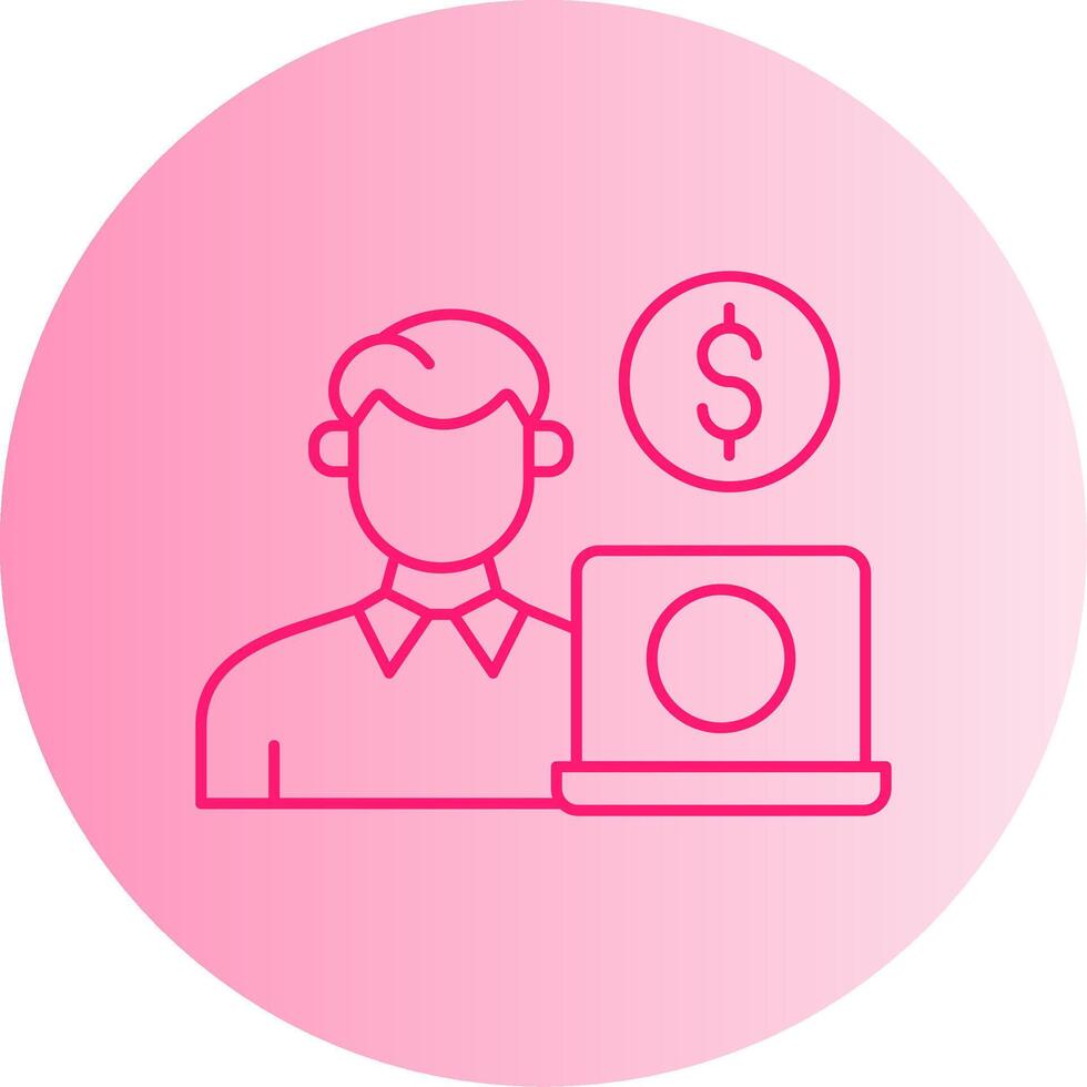Freelancer Gradient Circle Icon vector