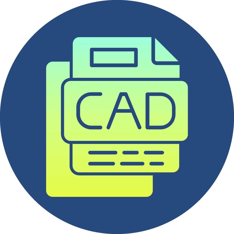 CAD File Gradient Circle Icon vector