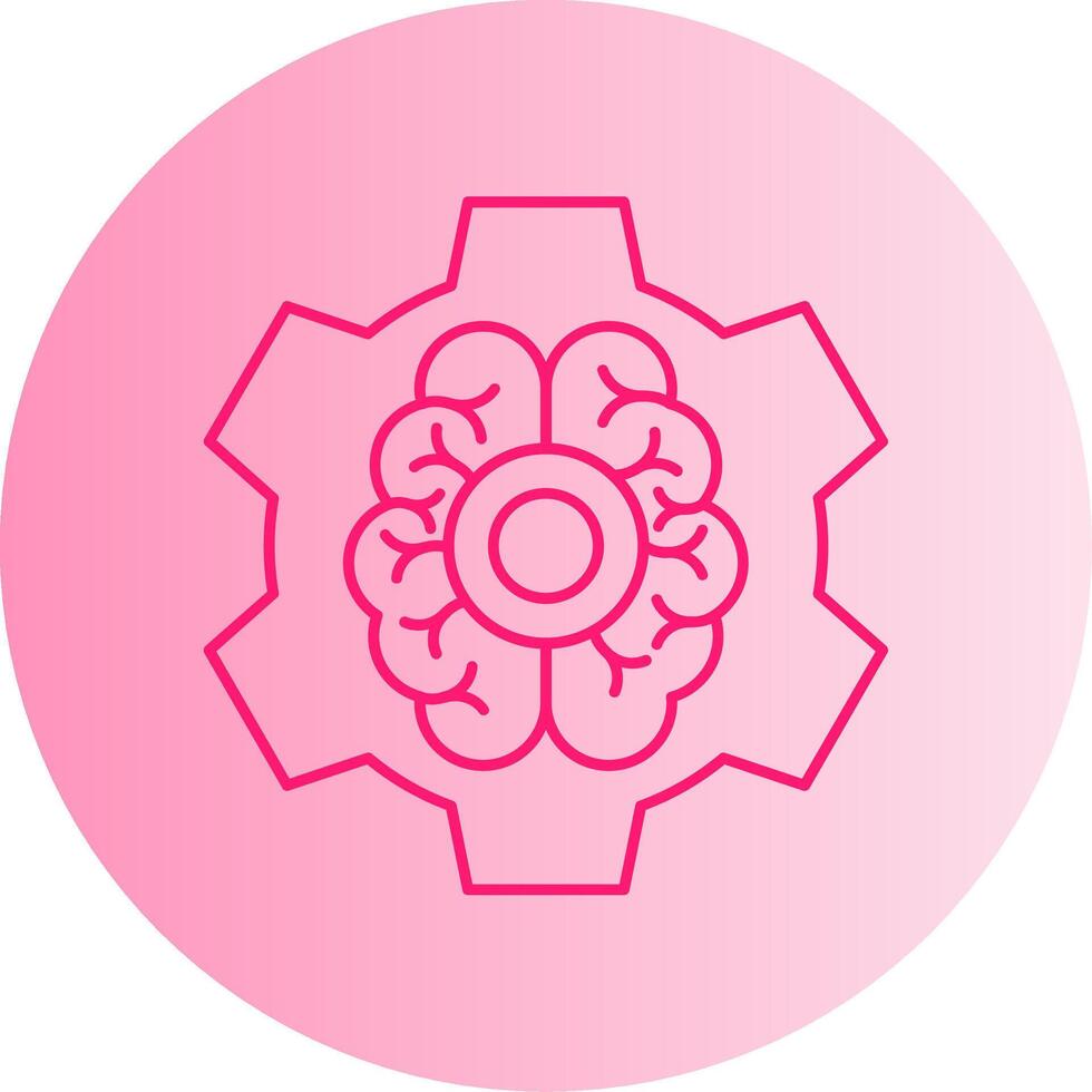 Brain Functions Gradient Circle Icon vector