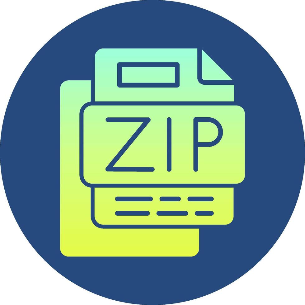 ZIP File Gradient Circle Icon vector