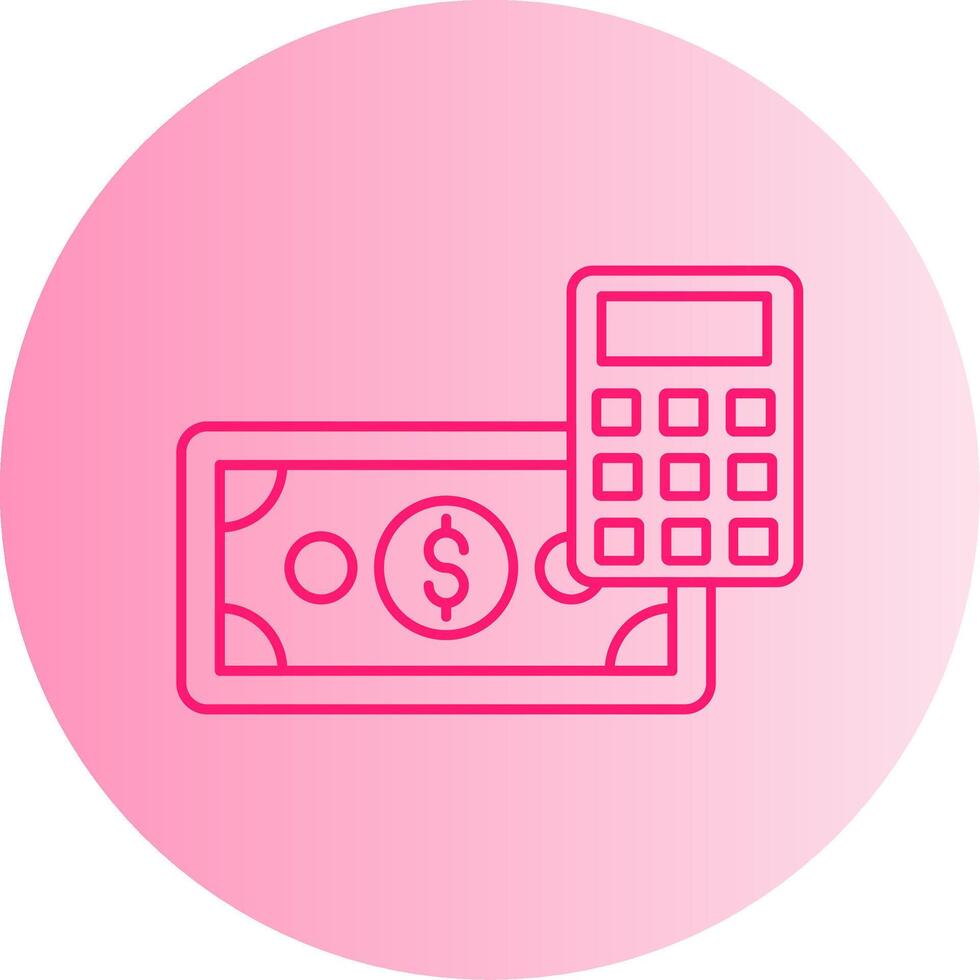 Money Calculation Gradient Circle Icon vector