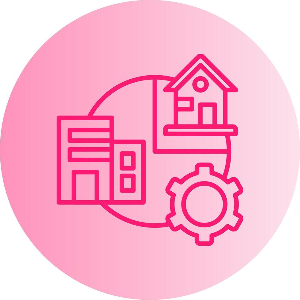 Hybrid Work Gradient Circle Icon vector