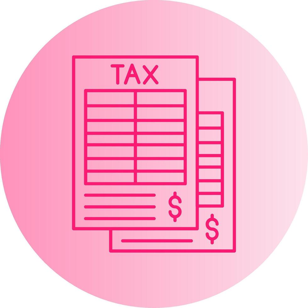 Tax Form Gradient Circle Icon vector