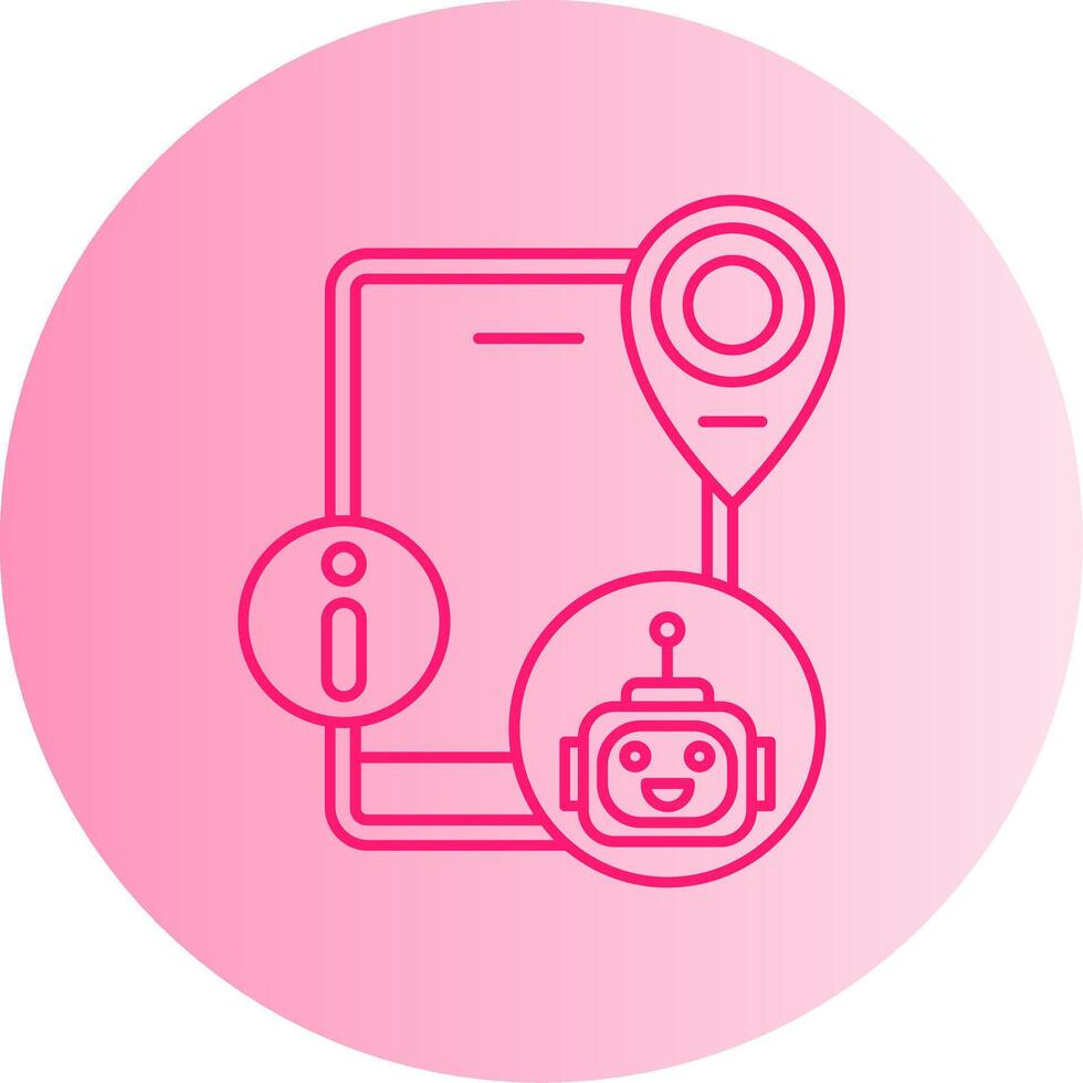 Virtual Assistant Gradient Circle Icon vector