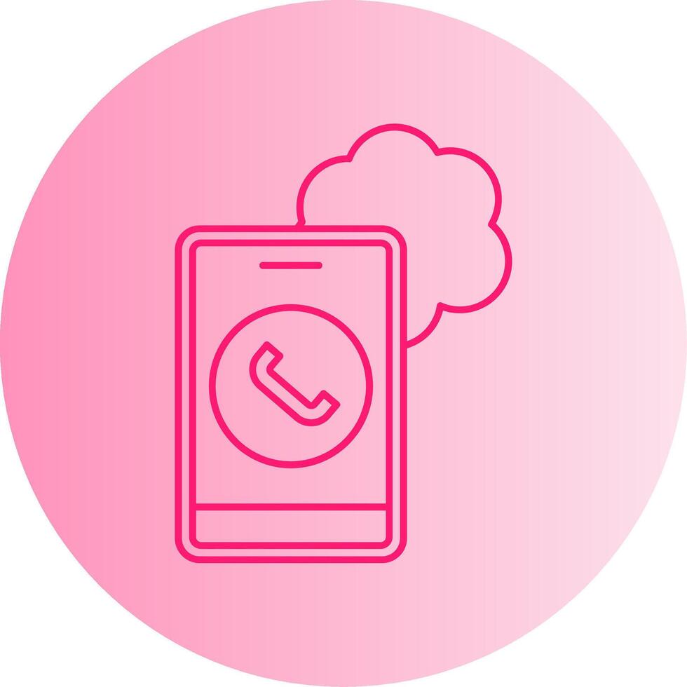 Cloud Based Calling Gradient Circle Icon vector