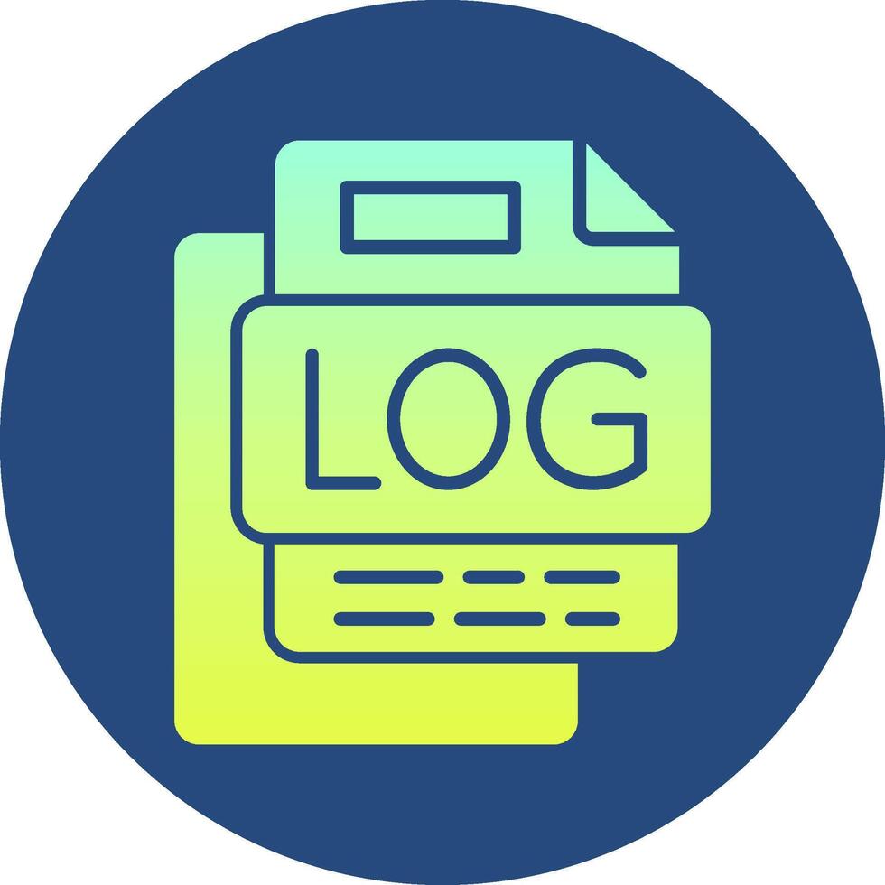 LOG File Gradient Circle Icon vector