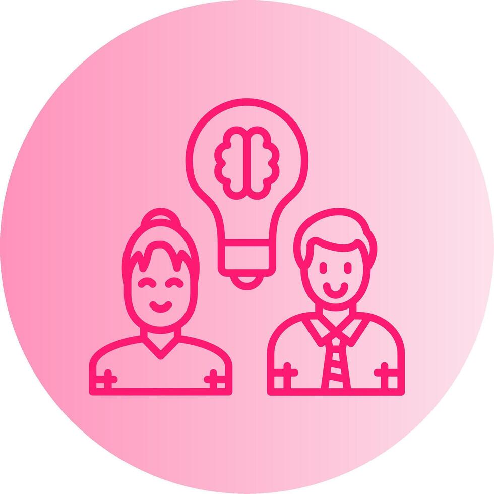 Team Idea Gradient Circle Icon vector