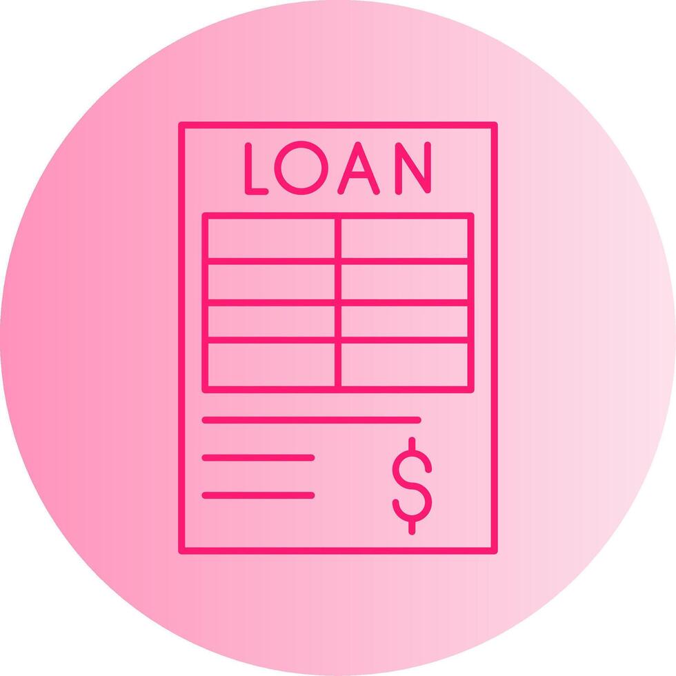 Loan Gradient Circle Icon vector