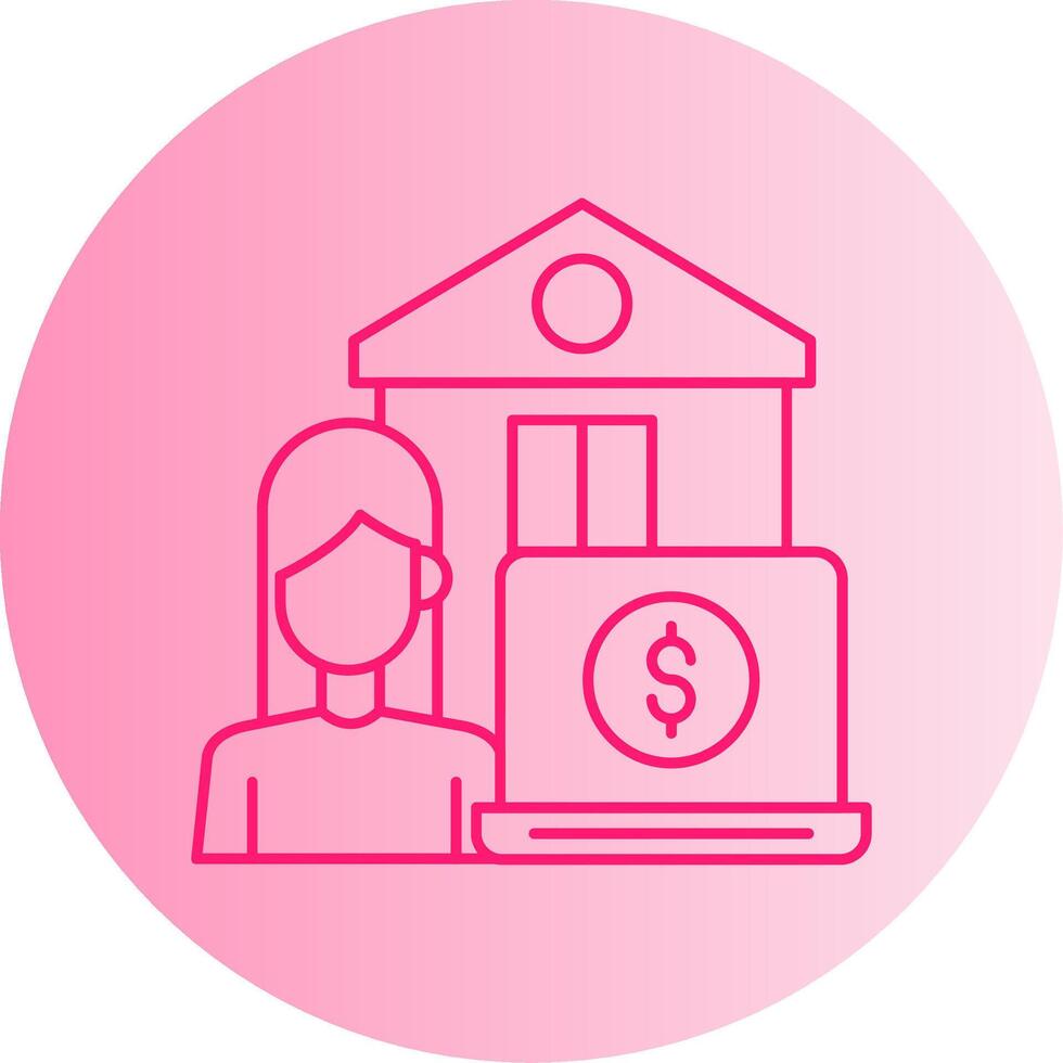 Work From Home Gradient Circle Icon vector