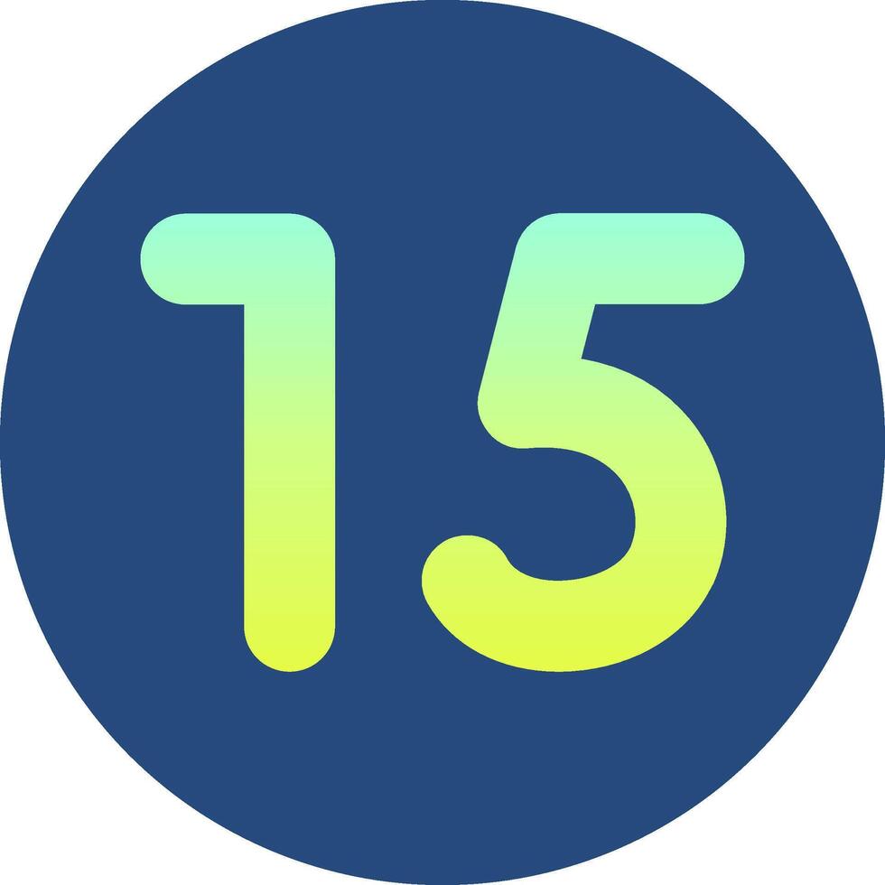 Fifteen Gradient Circle Icon vector