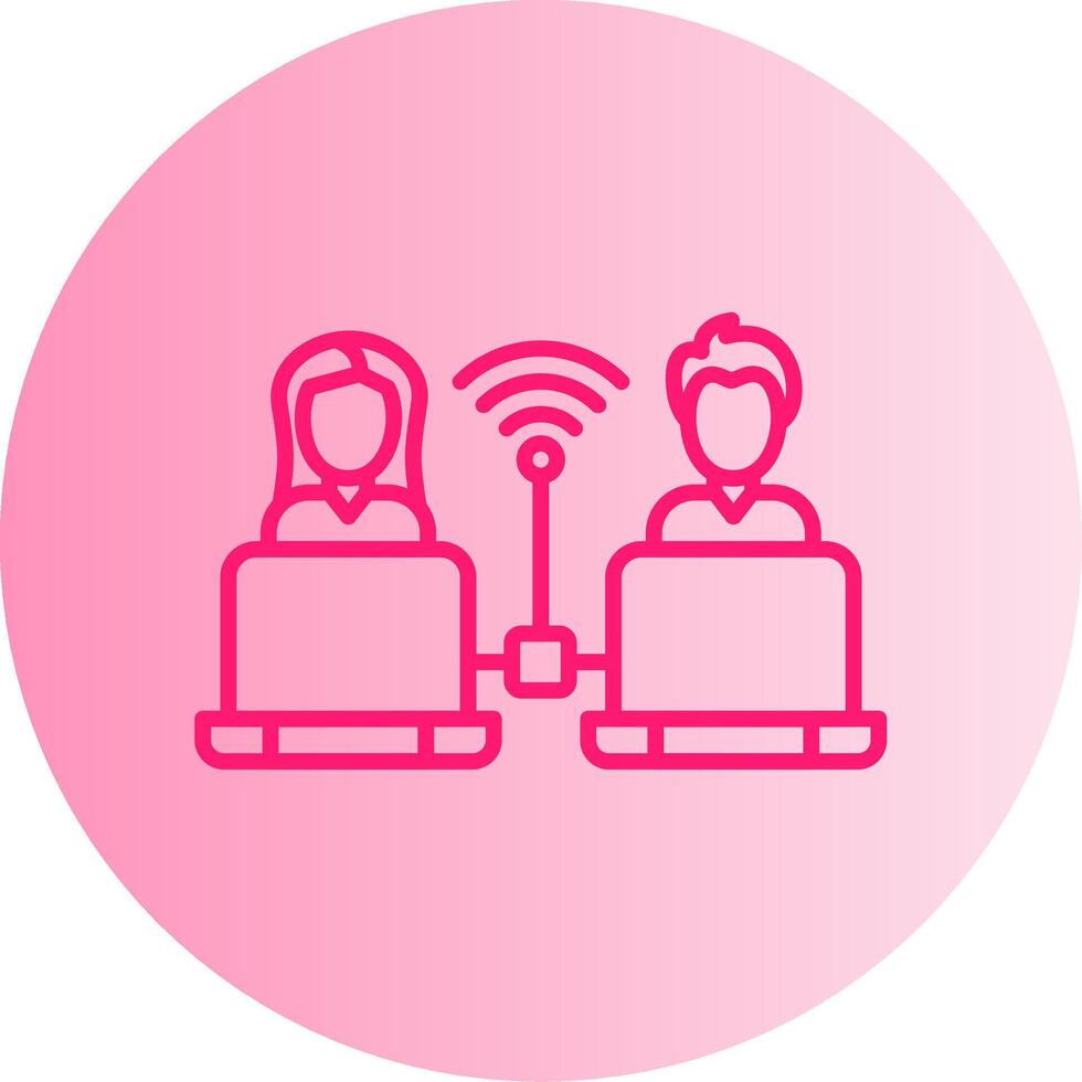 Remote Access Gradient Circle Icon vector