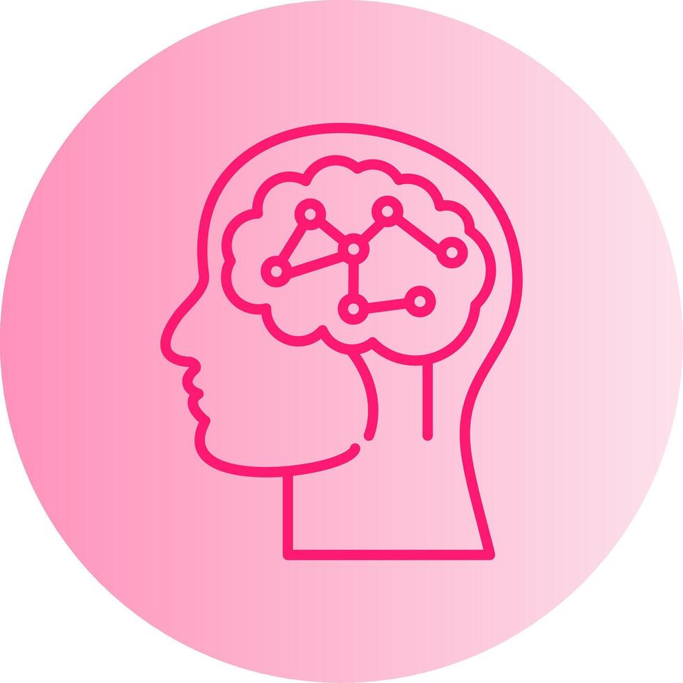 Neural Circuit Gradient Circle Icon vector