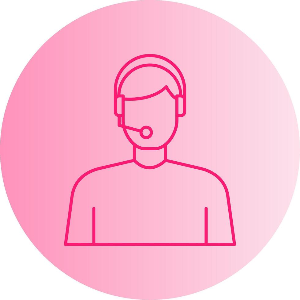 Virtual Assistant Gradient Circle Icon vector