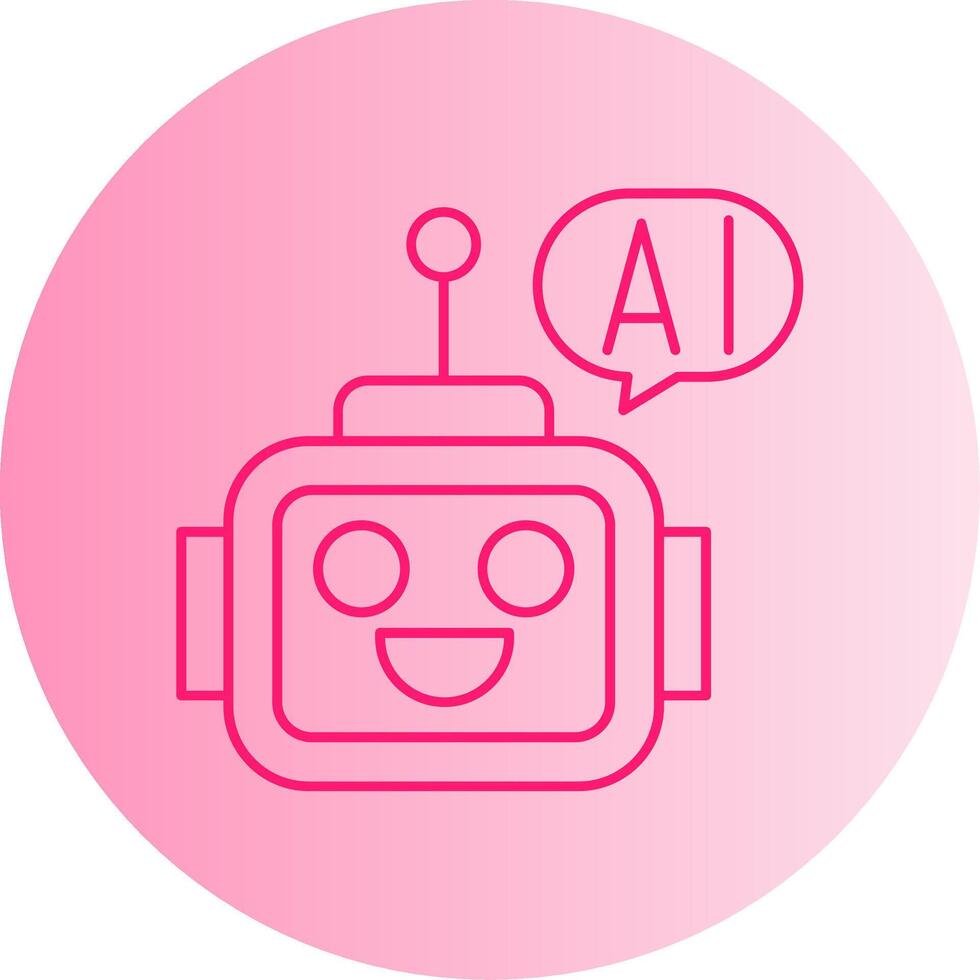 Ai Assistant Gradient Circle Icon vector