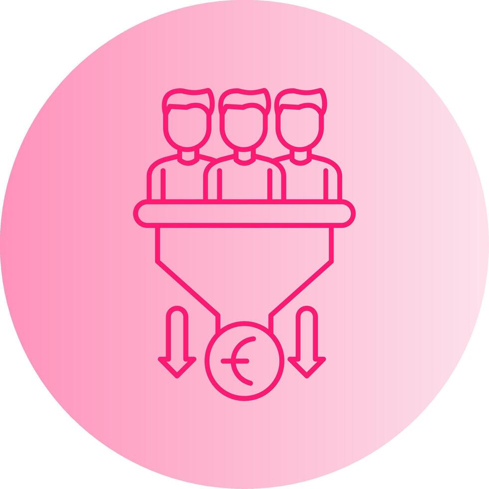 Sales PipeGradient Circle Gradient Circle Icon vector