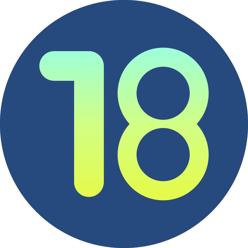 Eighteen Gradient Circle Icon vector