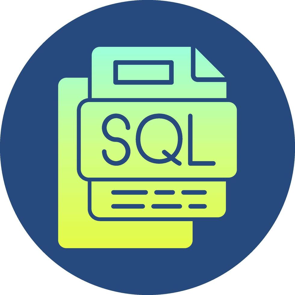 SQL File Gradient Circle Icon vector