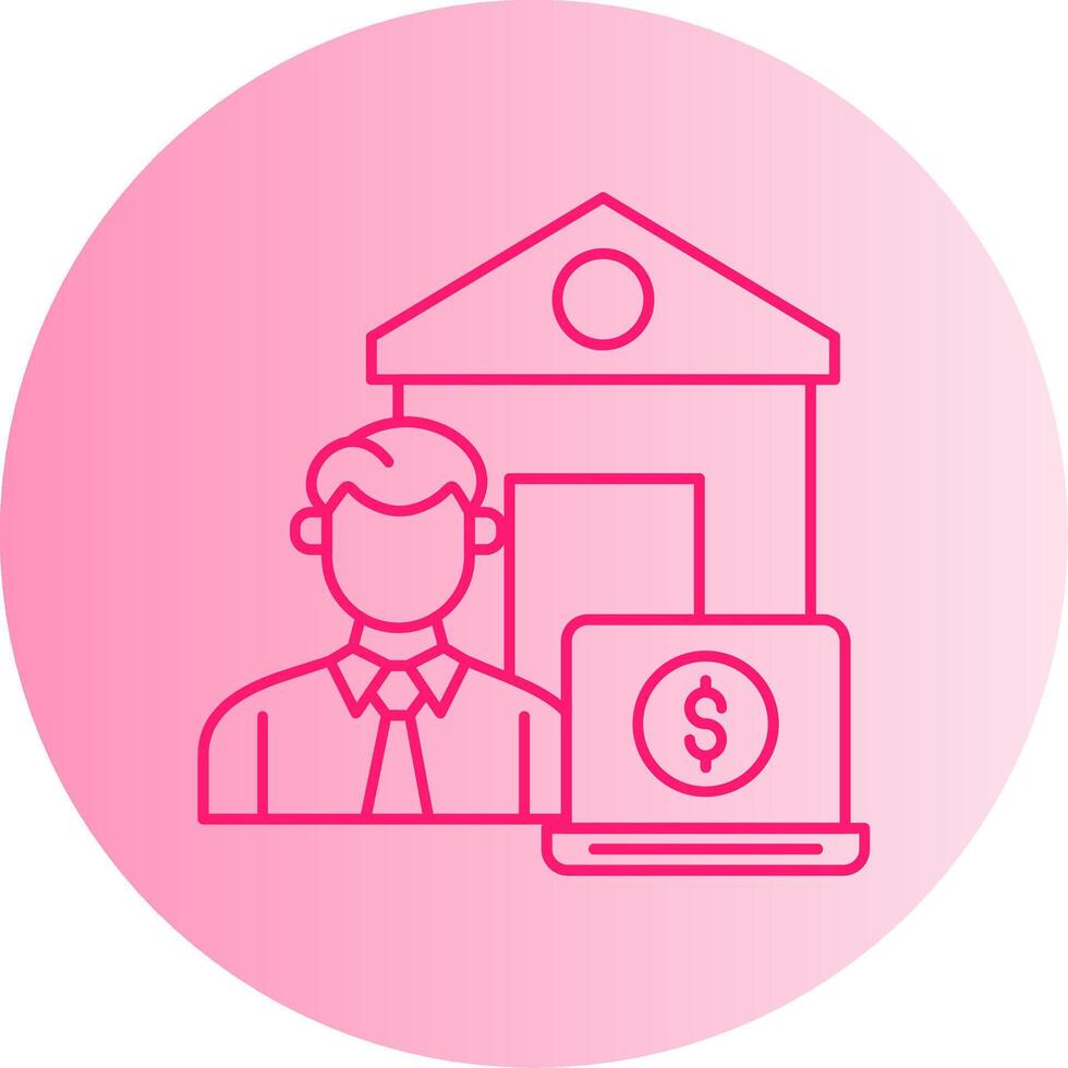 Work From Home Gradient Circle Icon vector