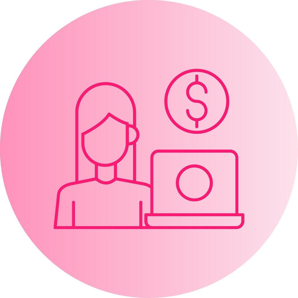 Freelancer Gradient Circle Icon vector