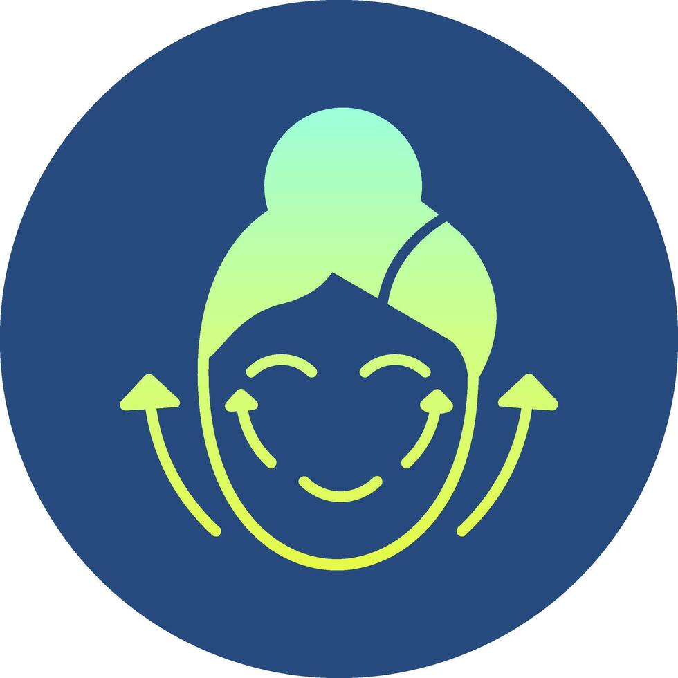 Facial Massage Gradient Circle Icon vector