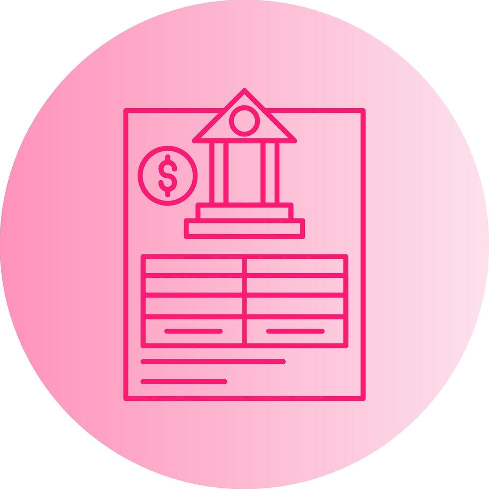 Bank Statement Gradient Circle Icon vector